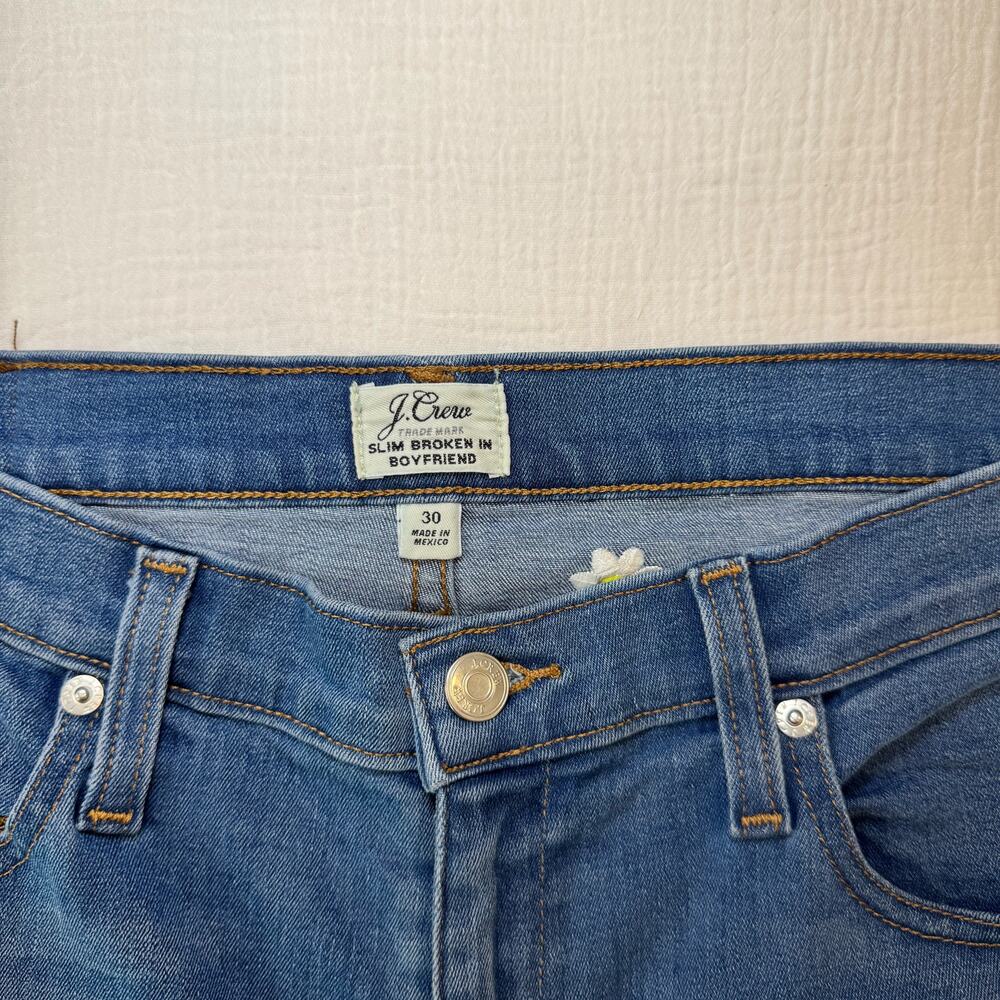 J.Crew Embroidered Boyfriend Jeans Women's 30 Daisy Floral Cottagecore Spring - Picture 10 of 16